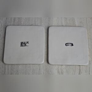 Rae Dunn Farmyard Cow & Cheese Trivets/Serving Set